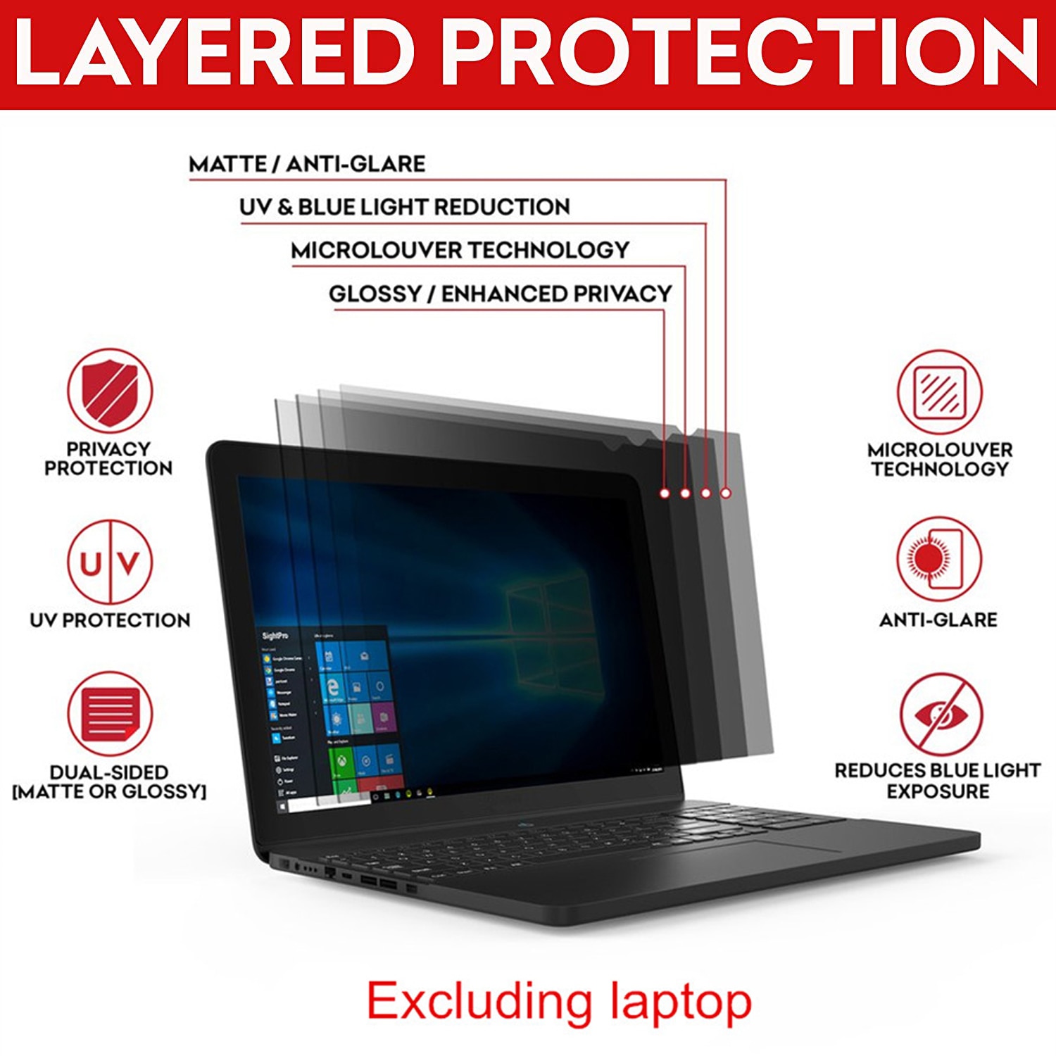 【VisioN Shop】14 inch Anti-Glare Laptop Privacy Filter Screen Protector Film for Computer Monitor Widescreen 16:9 Aspect Ratio. 
