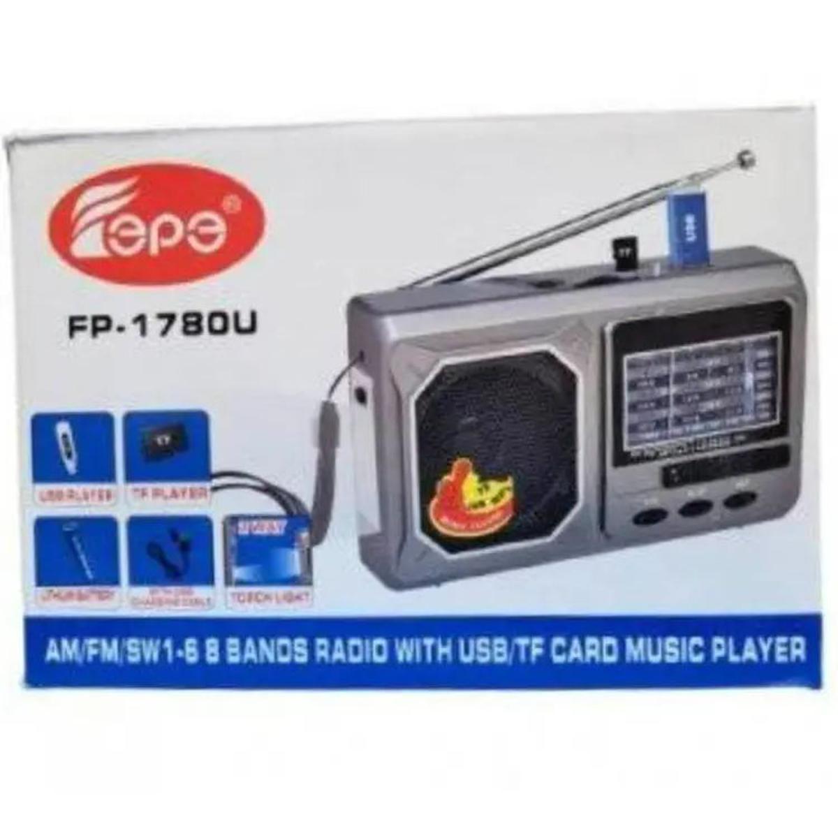 Fepe FP-1780U FM/AM Radio Speaker Rechargeable Radio With USB TF card Player