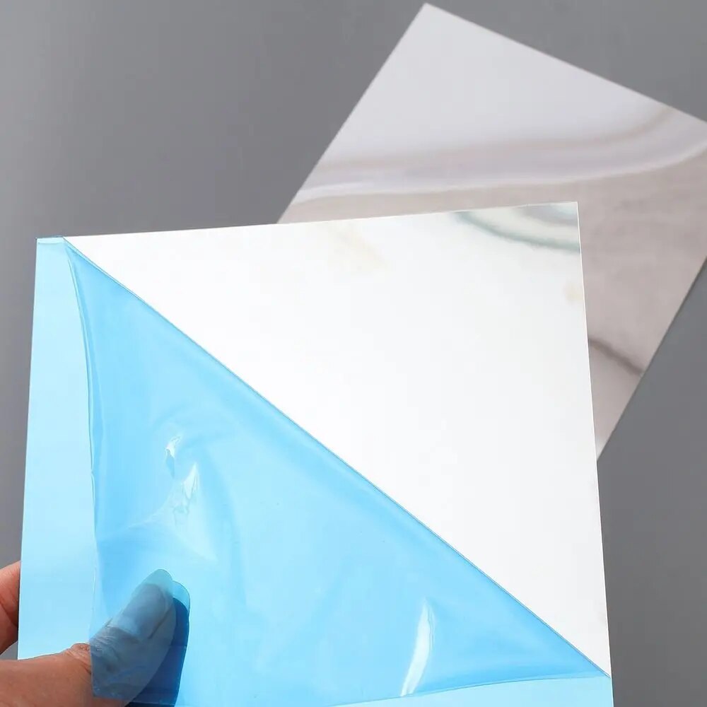 Cuttable Flexible Mirror Sheets Unbreakable Large Size PET Plastic Mirror Sheet Non Glass Square Square Wall Mounted Mirror. 