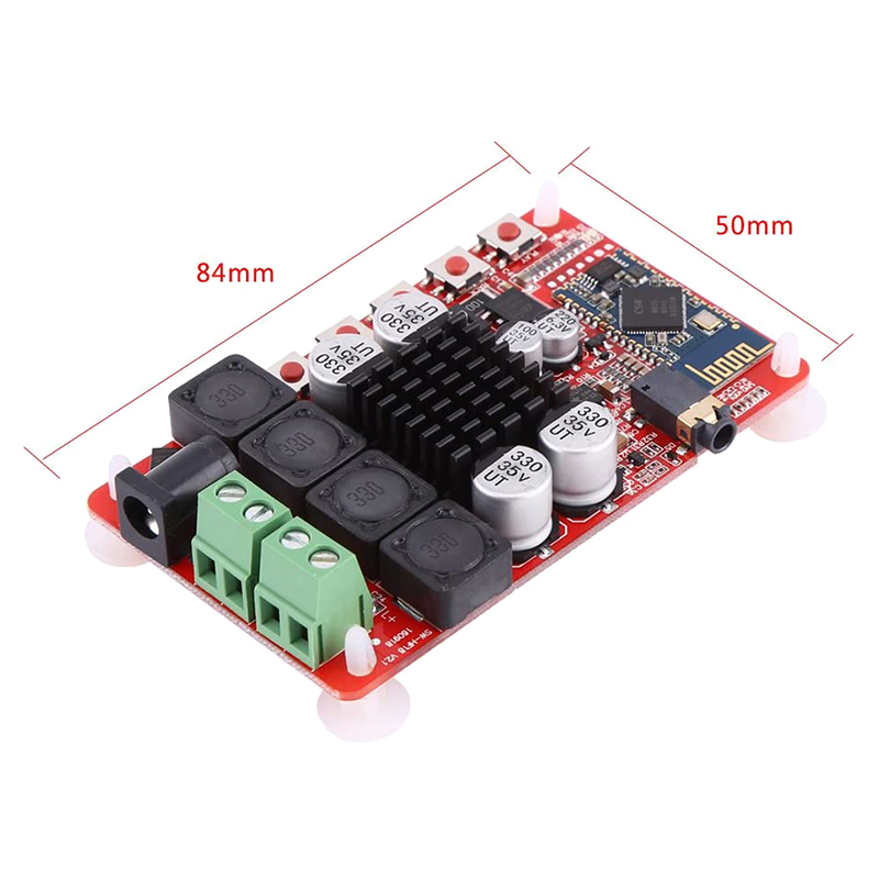 TDA7492 50Wx2 Digital Dual Channel Amplifier Module Stereo AMP Board with CSR8635 Bluetooth V4.0 Receiver and Microphone. 