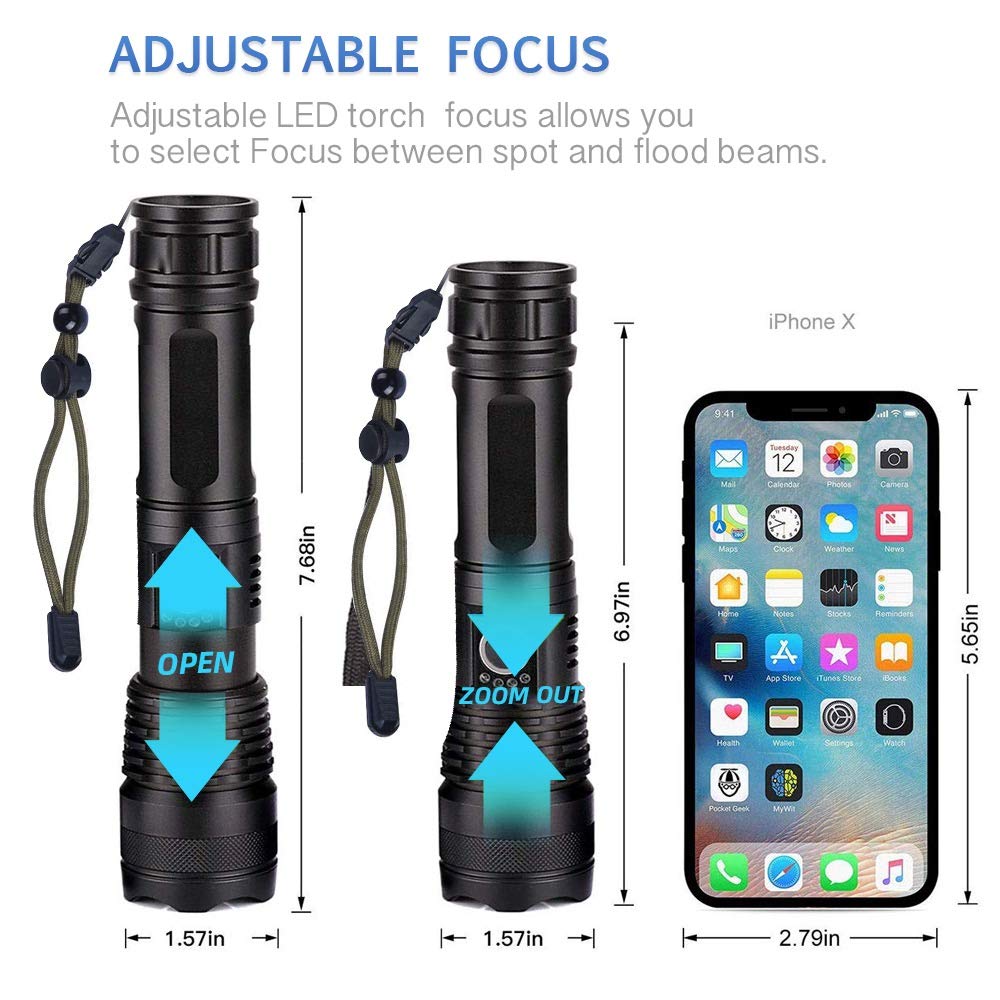 Supfire M6/M6-S LED 3000 Lumens Rechargeable LED Multi Function Ultra Bright Torch Light Use 18650 4Pcs. 
