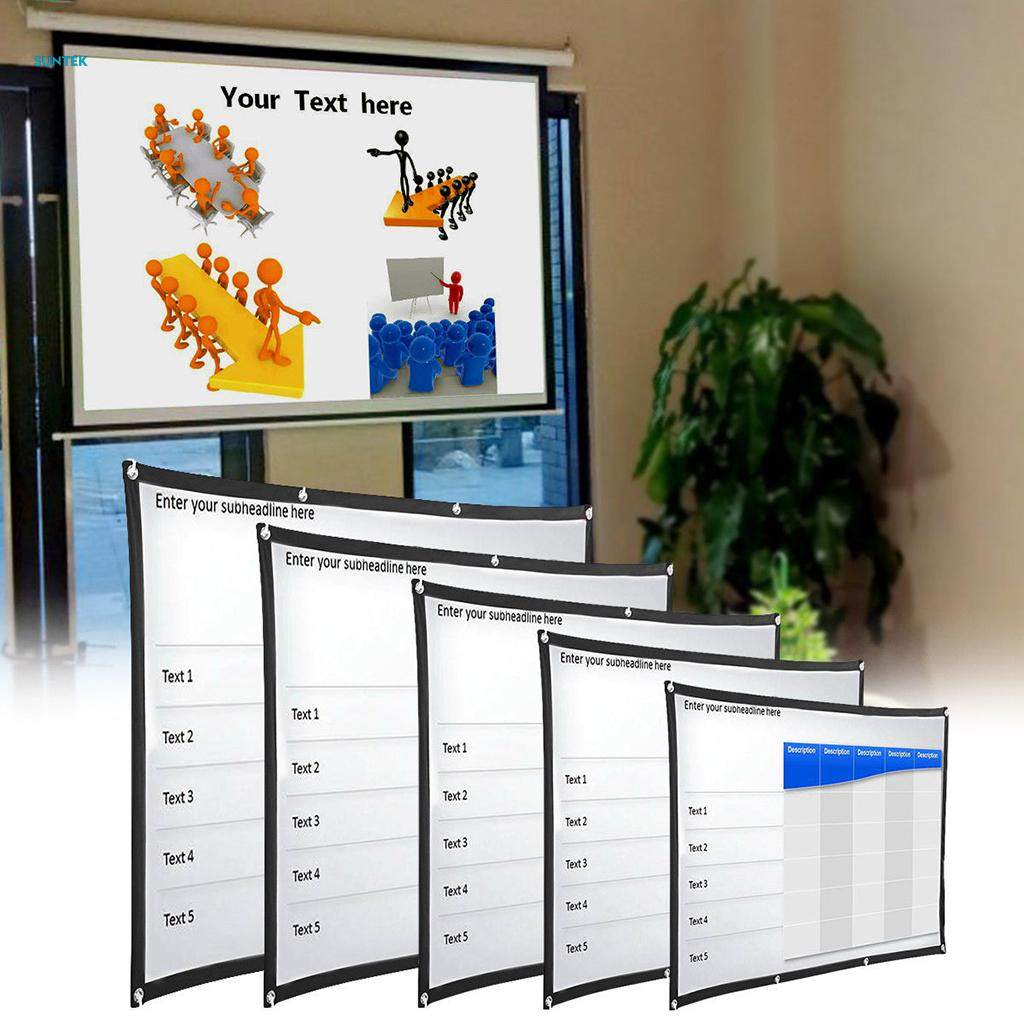 Projector Screen Collapsible With Hanging Hole Grommets 120''. 