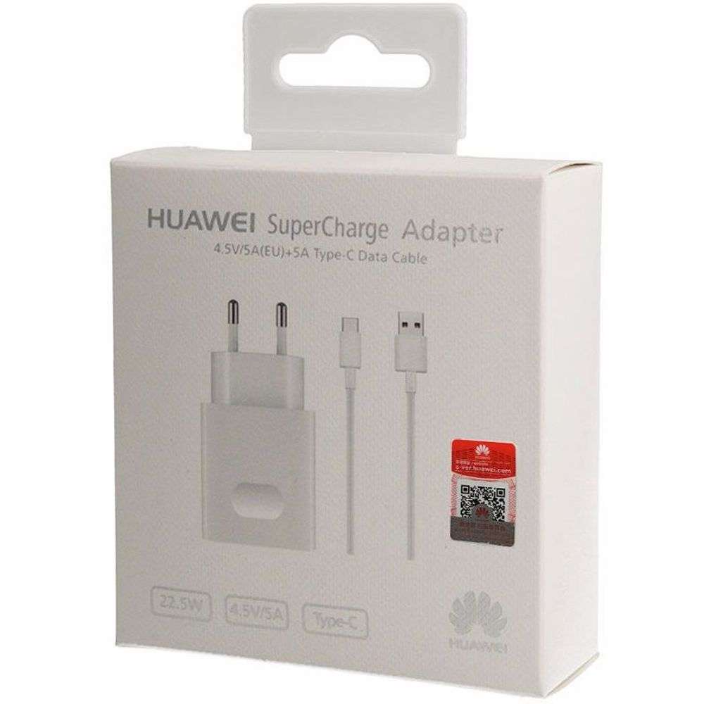 HUAWEI 22.5W Fast Charger Type C Cable for P30 P40 Mate 20 Pro, EU/US Supercharge. 