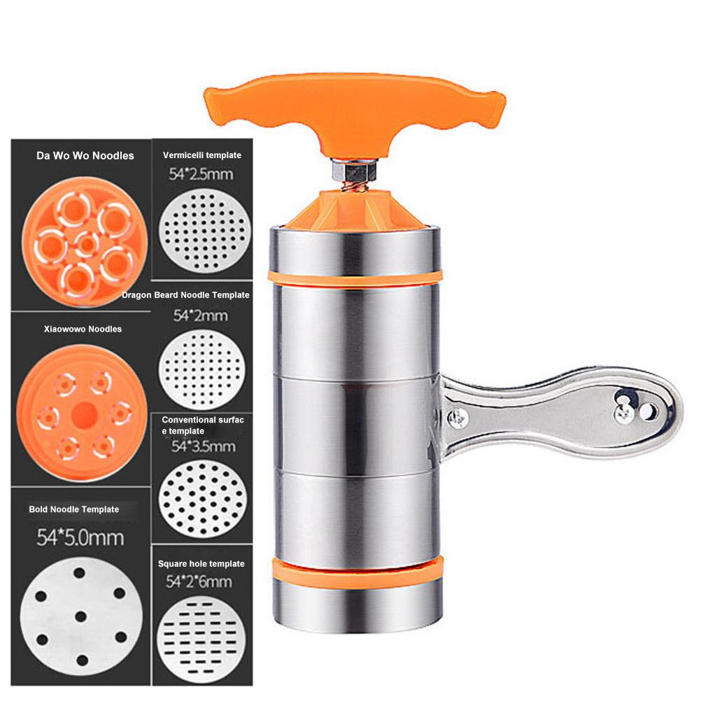 Stainless Steel Noodle Maker Manual Pasta Machine With 7 Press Molds - Create Delicious Ravioli, Spaghetti, And Lasagna With This Manual Pasta Machine