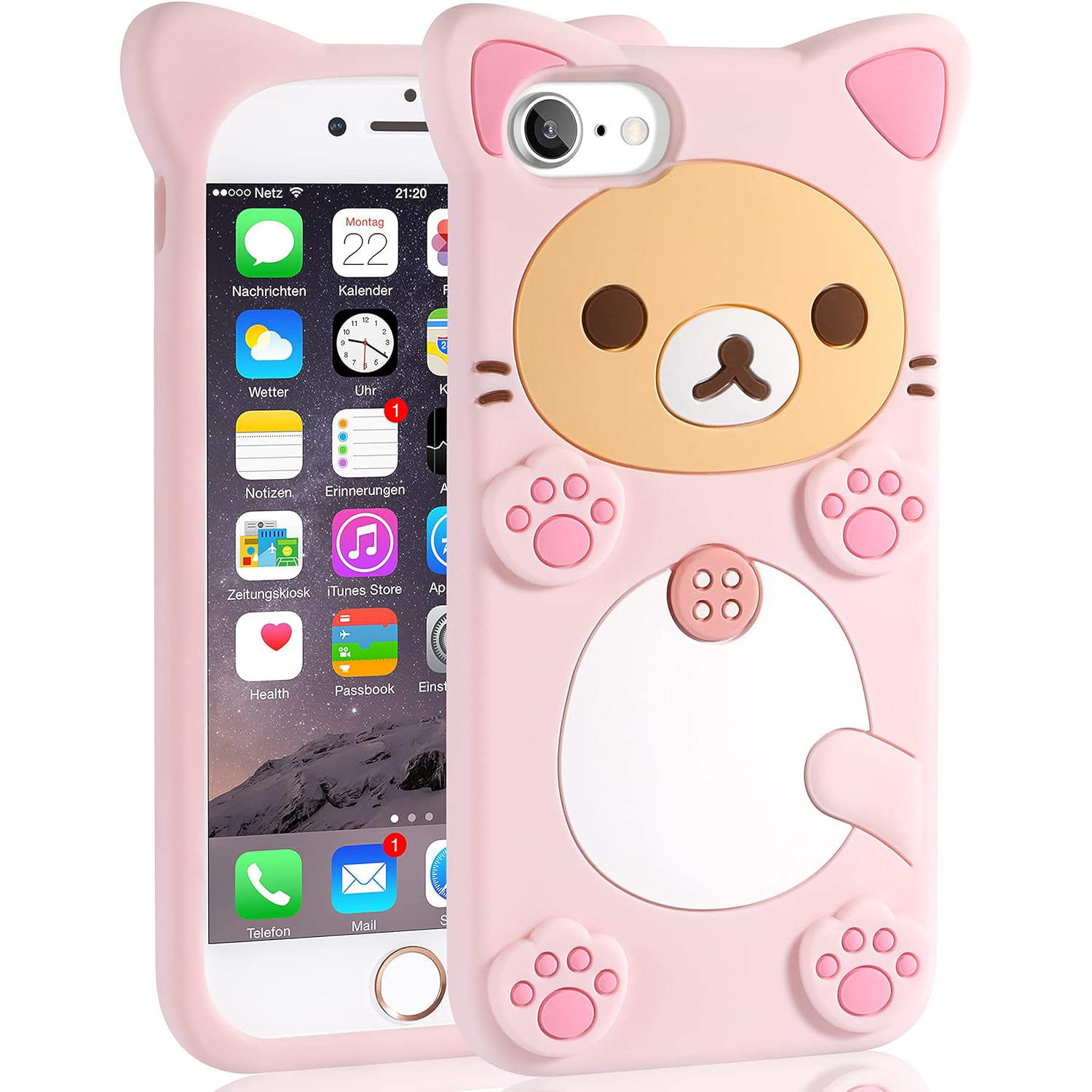 Rilakkuma Cat Bear For iPhone 16 15 14 13 12 11 Pro Max Xs XR 6 7 8 Silicone Soft Cover Case