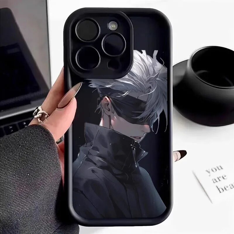 Jujutsu Kaisen Gojo Satoru Phone Case For iPhone 15 14 13 12 11 Pro Max XR XS X 7 8 Plus SE2 Soft Silicone Shockproof Back Cover. 