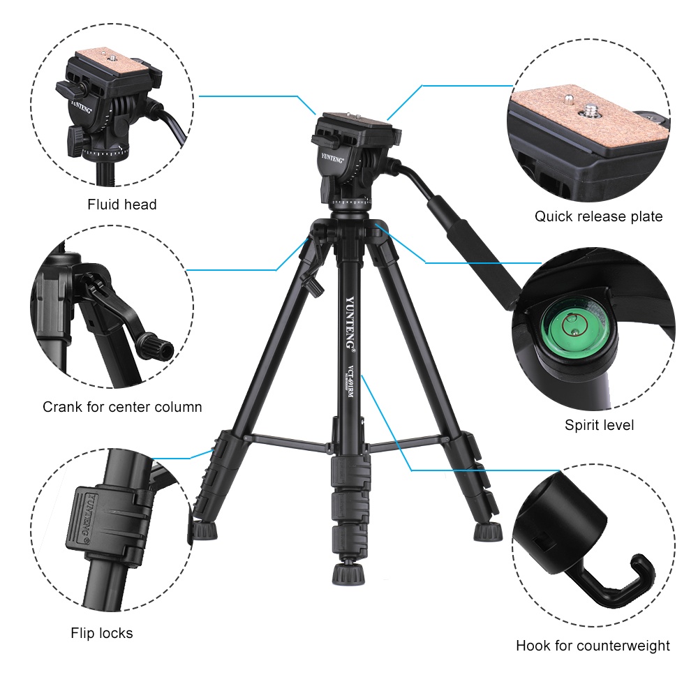 Yunteng VCT 691 Tripod - Black. 