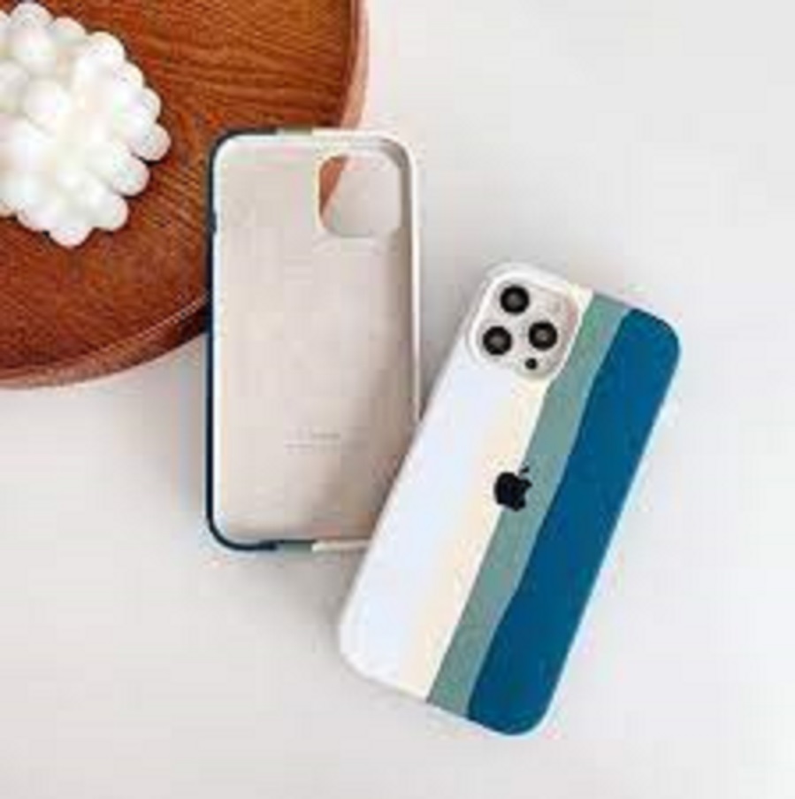 For AiPhone 13 Pro Max Cover - Rainbow Series Liquid Soft Silicon Case. 
