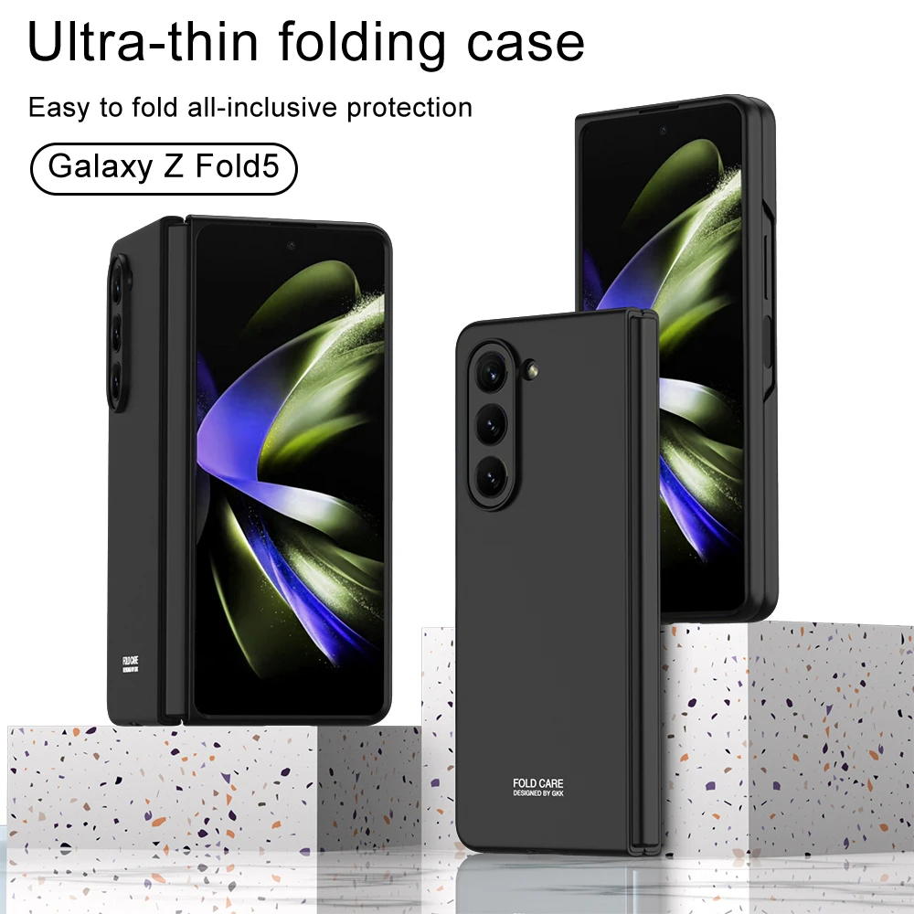 GKK For Samsung Z Fold 4 Fold 5 Back Cover Shockproof Plastic Hard Case For Samsung Galaxy Z Fold 5 5G Fold 4 Camera Protective Ultra-thin Matte Hard Plastic Cover Case Folding Case For Fold 4 Fold 5 Black