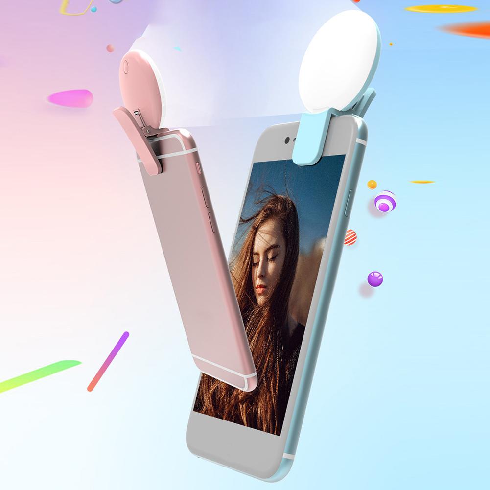 Mini Selfie Ring Light Portable Flash LED Selfie Lamp USB Clip Mobile Phone Fill Lamp Darkness Selfie Enhancing Fill Lights. 