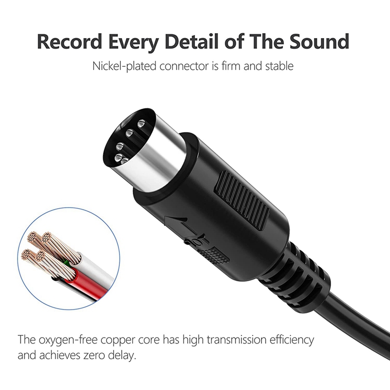 2-Pack 5-Pin DIN MIDI Cable, 3-Feet Male to Male 5-Pin MIDI Cable for MIDI Keyboard,Keyboard Synth,Rack Synth,Rack Synth. 