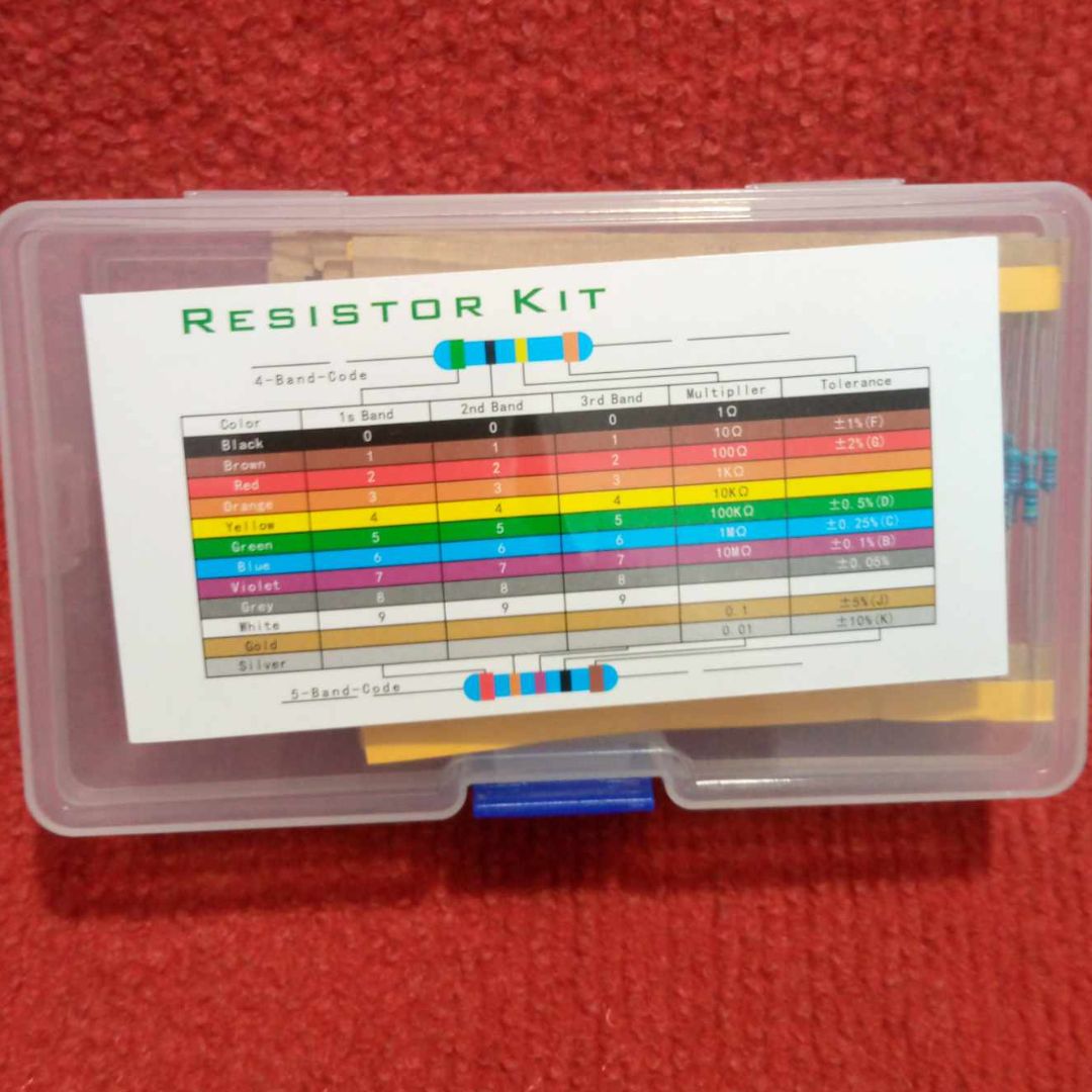 600Pcs Resistor Combo Tolerance 1% 1M 1K, 47K, 470K, 10K, 20K, 22OHM 30 Values Resistor Carbon Film Resistor 1/4W Resistance 0.25 Watt Fixed Resistors 2 Pin Leads With Storage Box. 