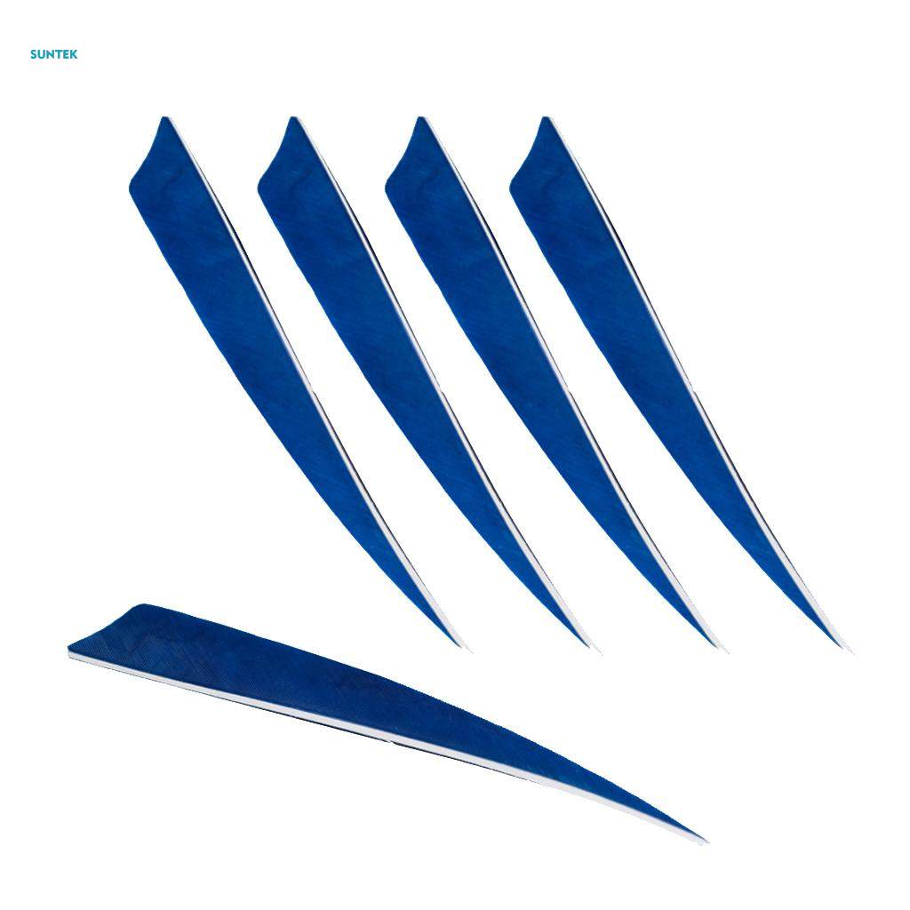 5x10 Pieces Shield Cut Archery Arrow Feather Fletching DIY Blue. 