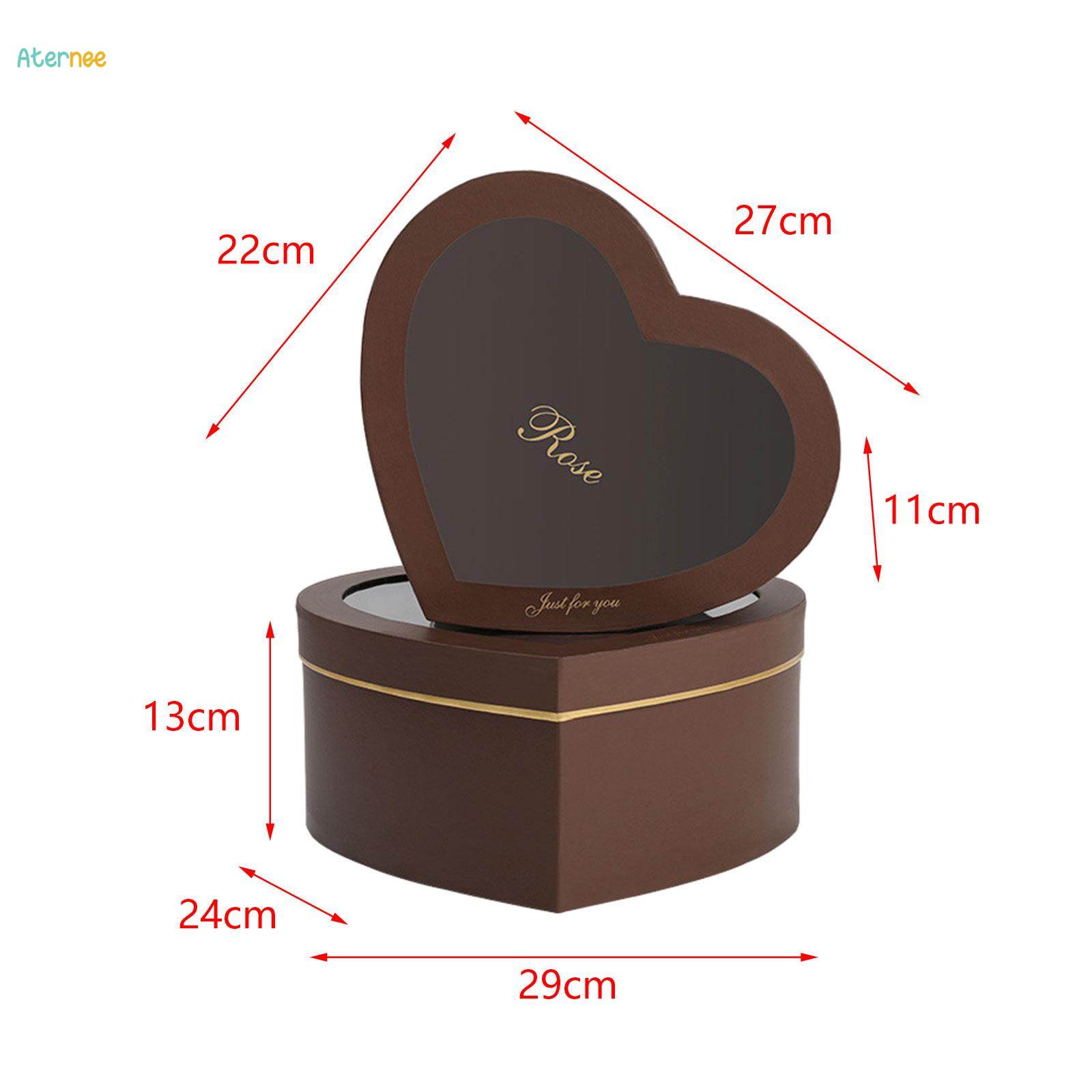 2Pcs Empty Heart Shaped Gift Boxes with Clear Lids Cardboard Boxes for Proposal Valentines Day. 