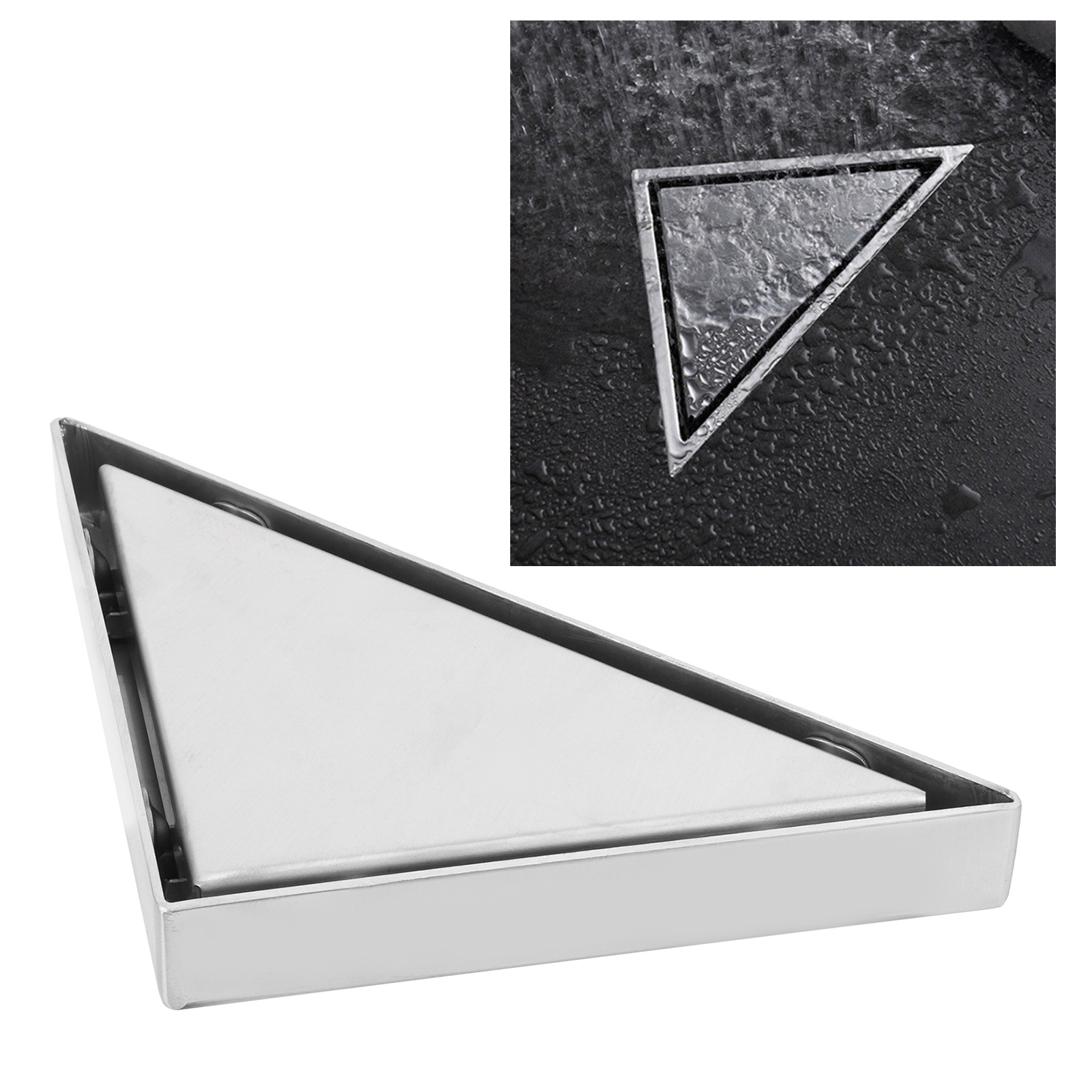 Concealed Floor Drain Triangular Corner Set for Home Balcony Bathroom Shower Room. 