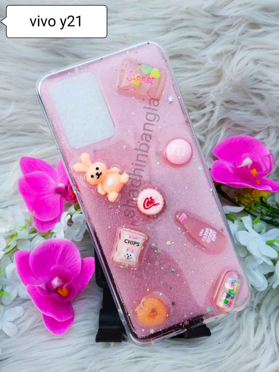JNERBUYI Cover Protettiva per Vivo Y21s / Vivo Y21 / Vivo Y33s, Custodia per Telefono Antiurto, Guscio Elettrolitico Squisito, Cover Bumper Glitterata per Ragazze. Blu
