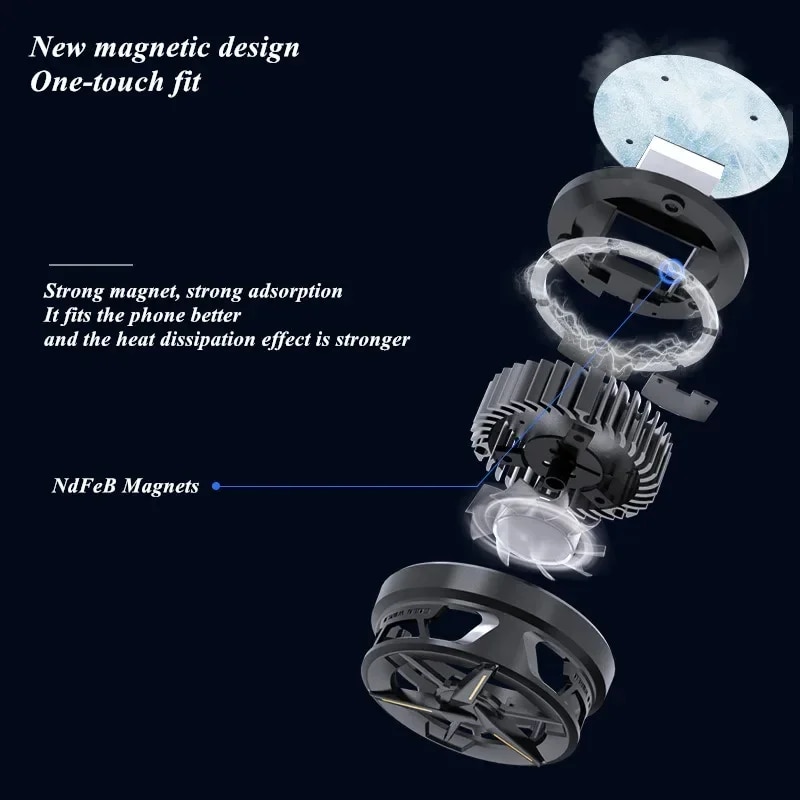 MEMO Mobile Phone Universal Magnetic Semiconductor Cooling Radiator CX01 for PUBG Game Cooler for IPhone Android Cool Heat Sink. 