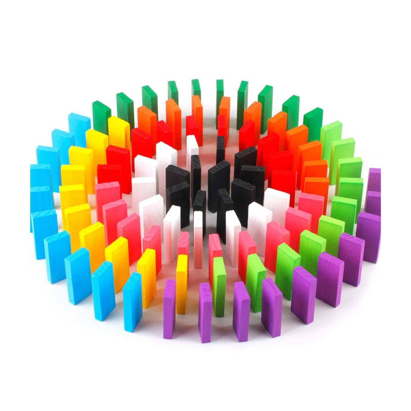 100Pcs /10 Colors Wooden Domino Kids Toy Classic Desktop Games Table Game Wood Building Blocks Domino Challenging Game Block Toys