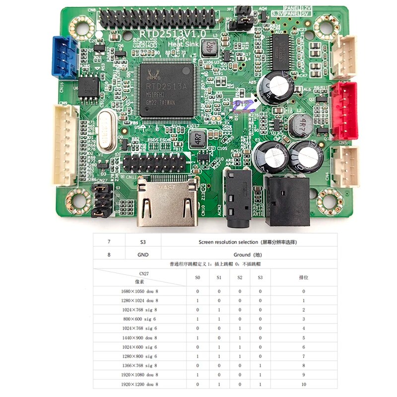 New Program-free RTD2513V1.0 LCD business display industrial control motherboard HDMI input to LVDS output HD driver board. 