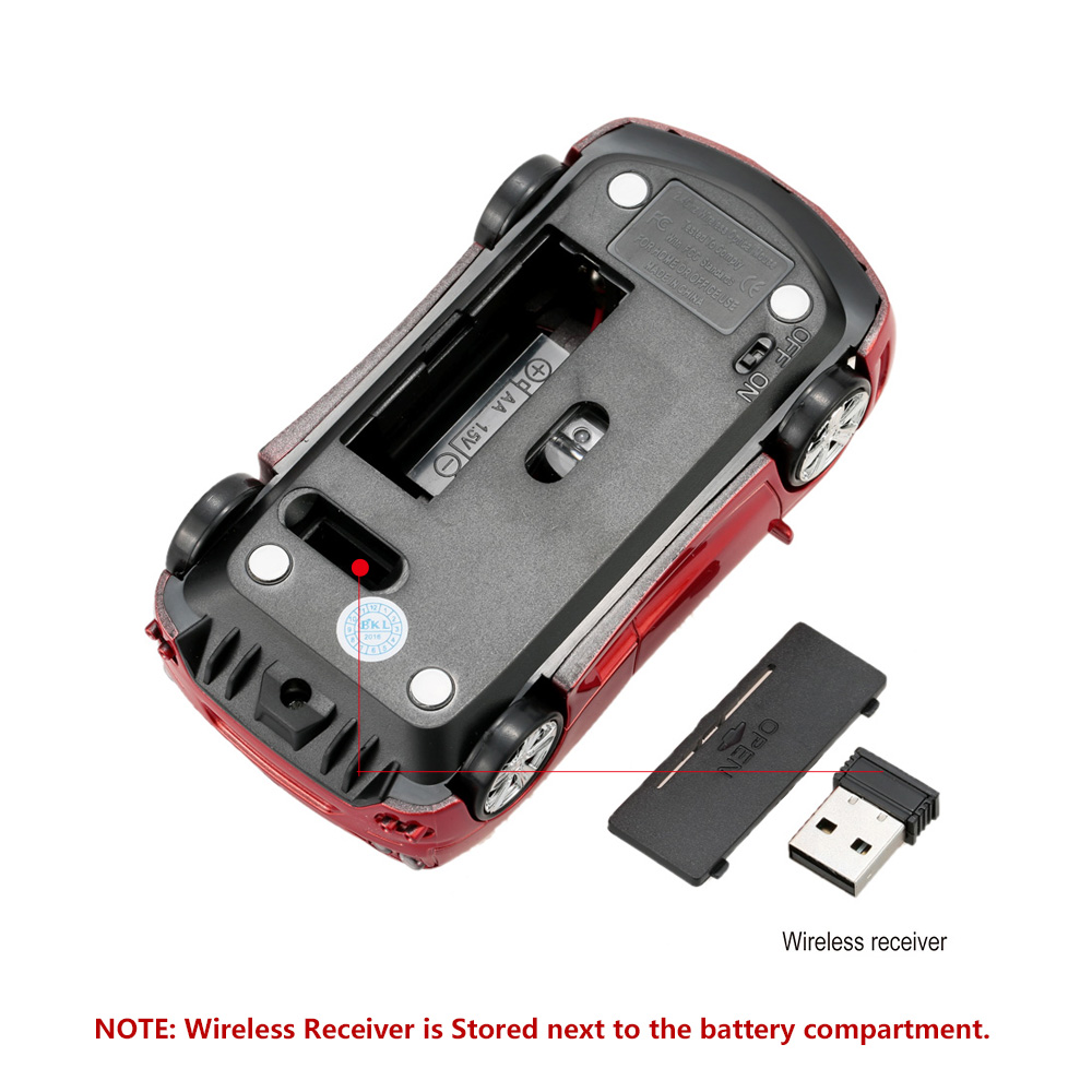 (NEW)2.4GHz Wireless Racing Car Shaped Optical USB Mouse/Mice 3D 3 Buttons 1000 DPI/CPI for PC Laptop Desktop. 