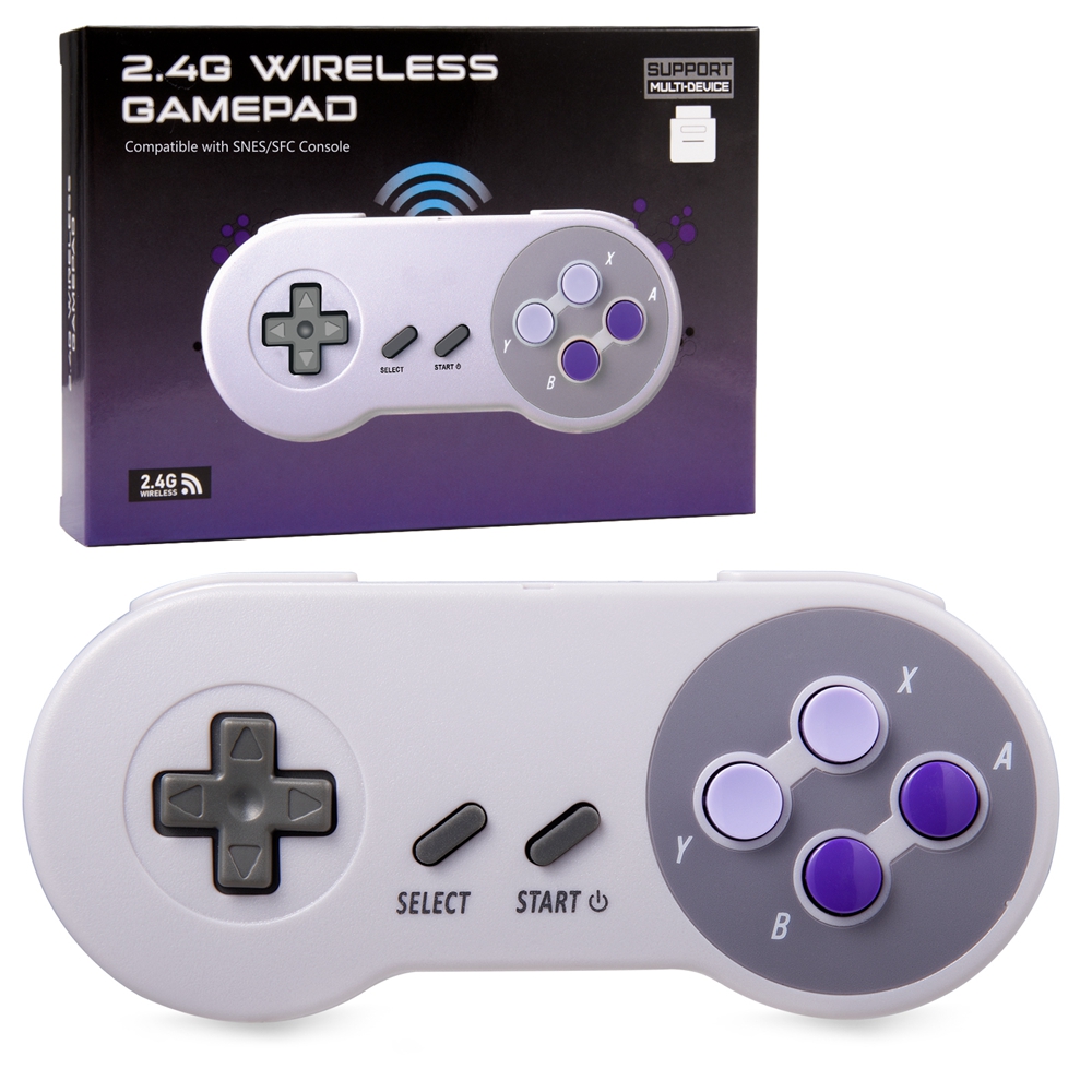 2.4 Ghz Wireless Super Nes Classic Controller Gamepad Joystick Compatible With Snes/sfc Games Console. 