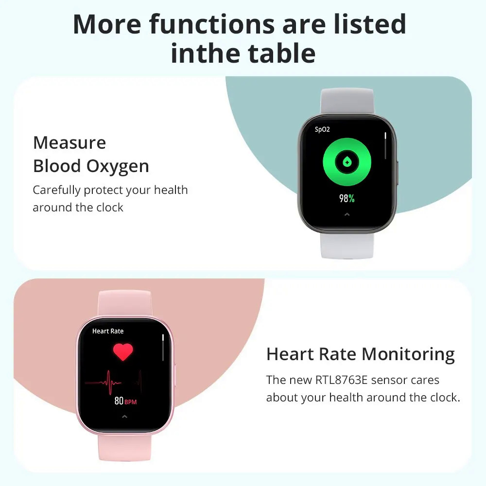 【NShisasN】COLMI P68 Smartwatch 2.04'' AMOLED Screen 100 Sports Modes 7 Day Battery Life Support Always On Display Smart Watch Men Women. 