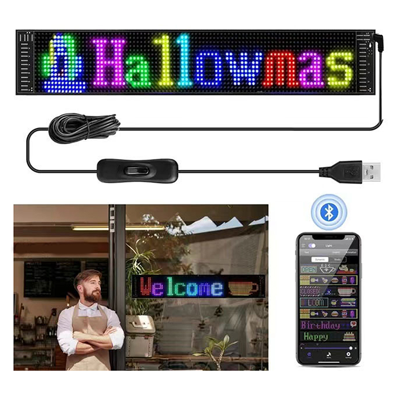 LED Car Flexible Screen Wireless Flexible Display Car Rear Window Flexible LED Display Demoo. 