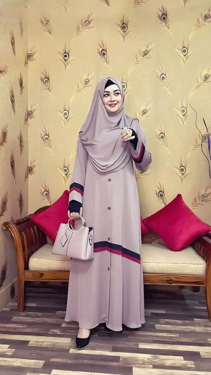 Borkha Elegance with Abaya Irani Stylish Party Borkha - A Hijab Fashion Collection Featuring Fashionable Khimar Lycra Borkha Without Hijabs.. 