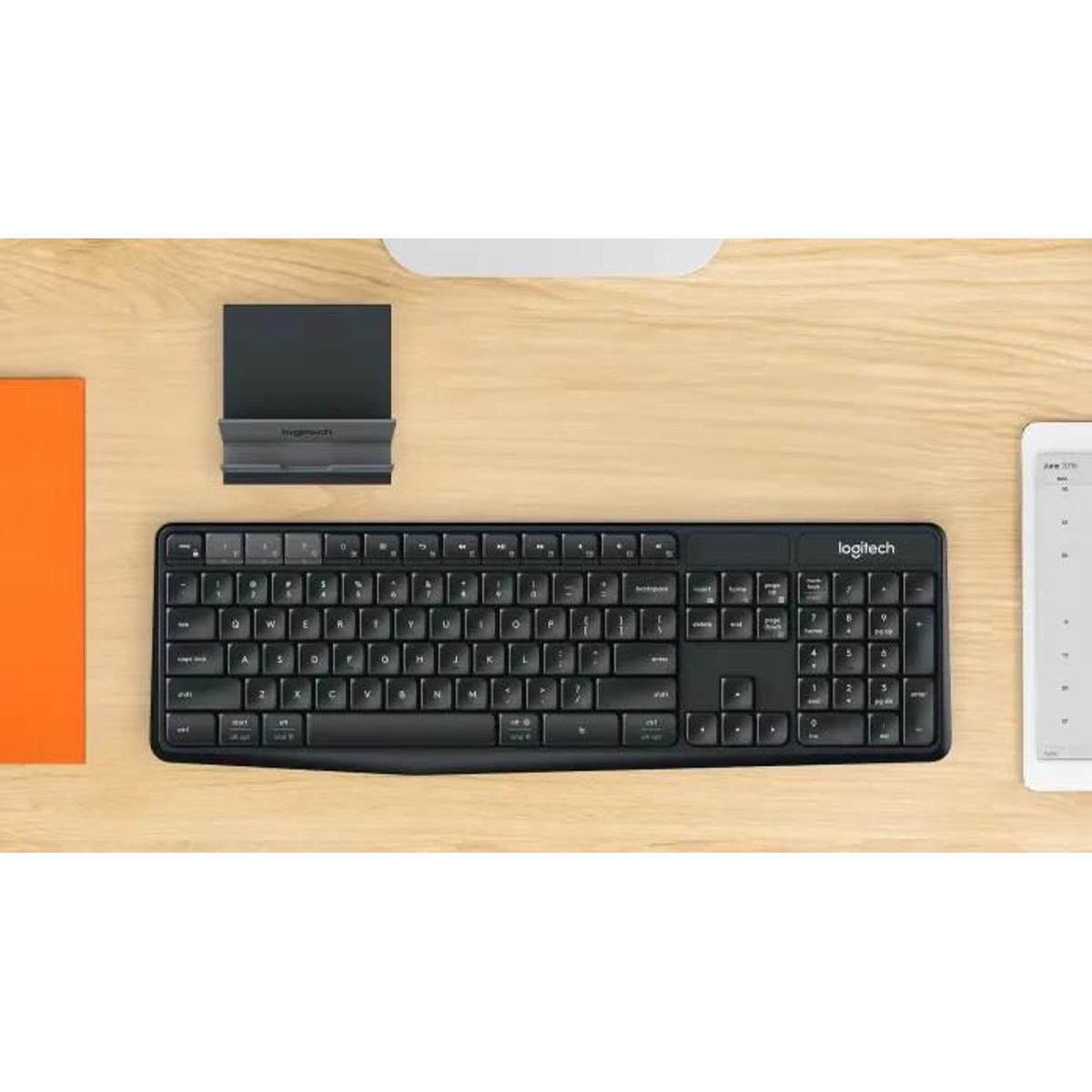 K375s Multi-Device Wireless Keyboard And Stand Combo Black