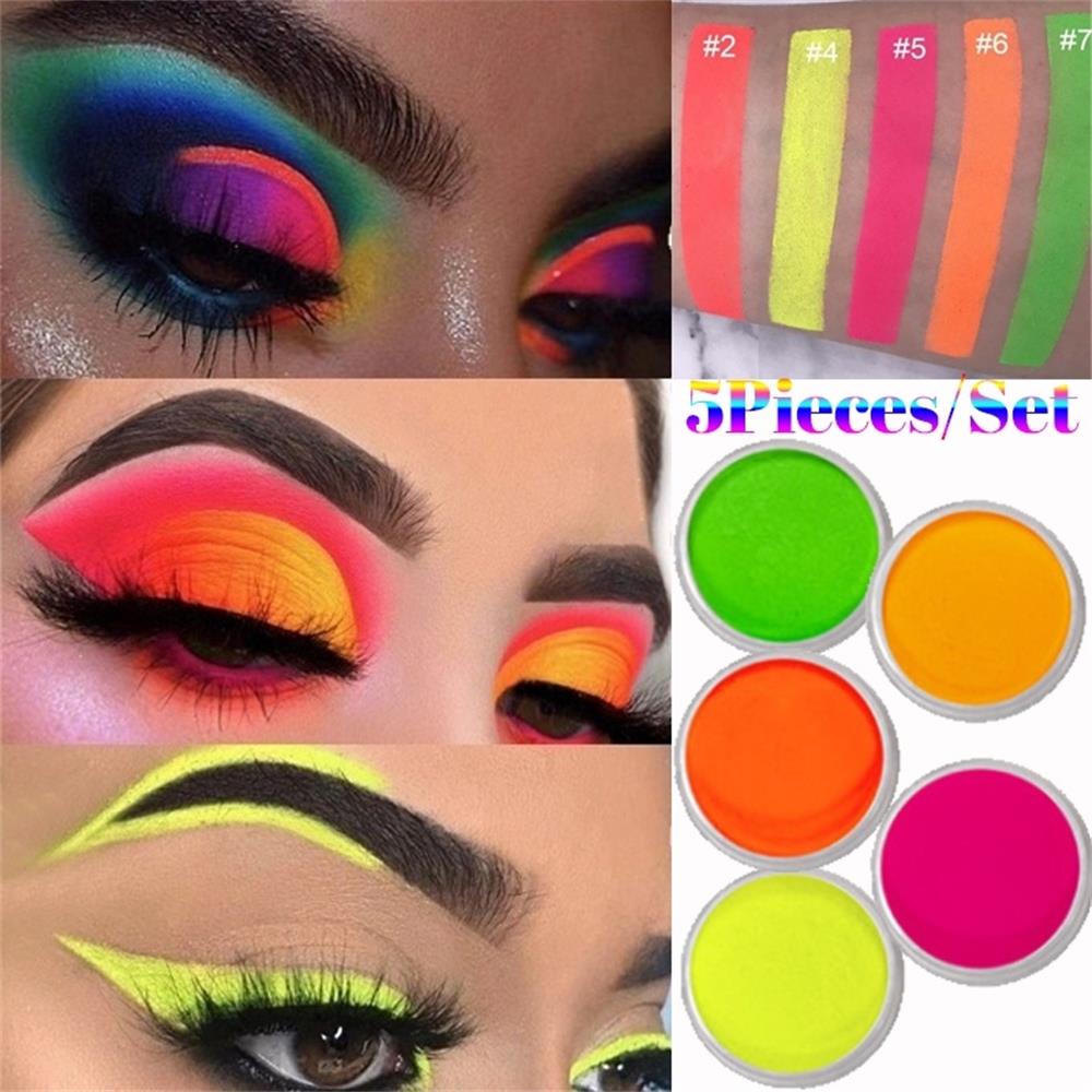 1/7Pcs Neon Eyeshadow Loose Powder Pigment Shimmer Shining Eyeshadow Matte Mineral Nail Art Powder Eye Shadow Makeup Accessory. 
