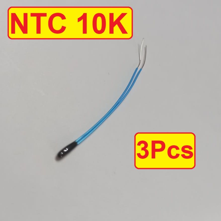 3Pcs 10K NTC Thermistor Temperature Sensor Black Epoxy Bead Probe 55mm 103 Without Connector For General Purpose. 