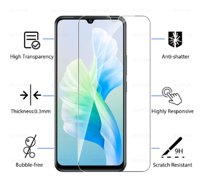 vivo V23e Tempered Glass Screen Protector 0.3mm -Transparent