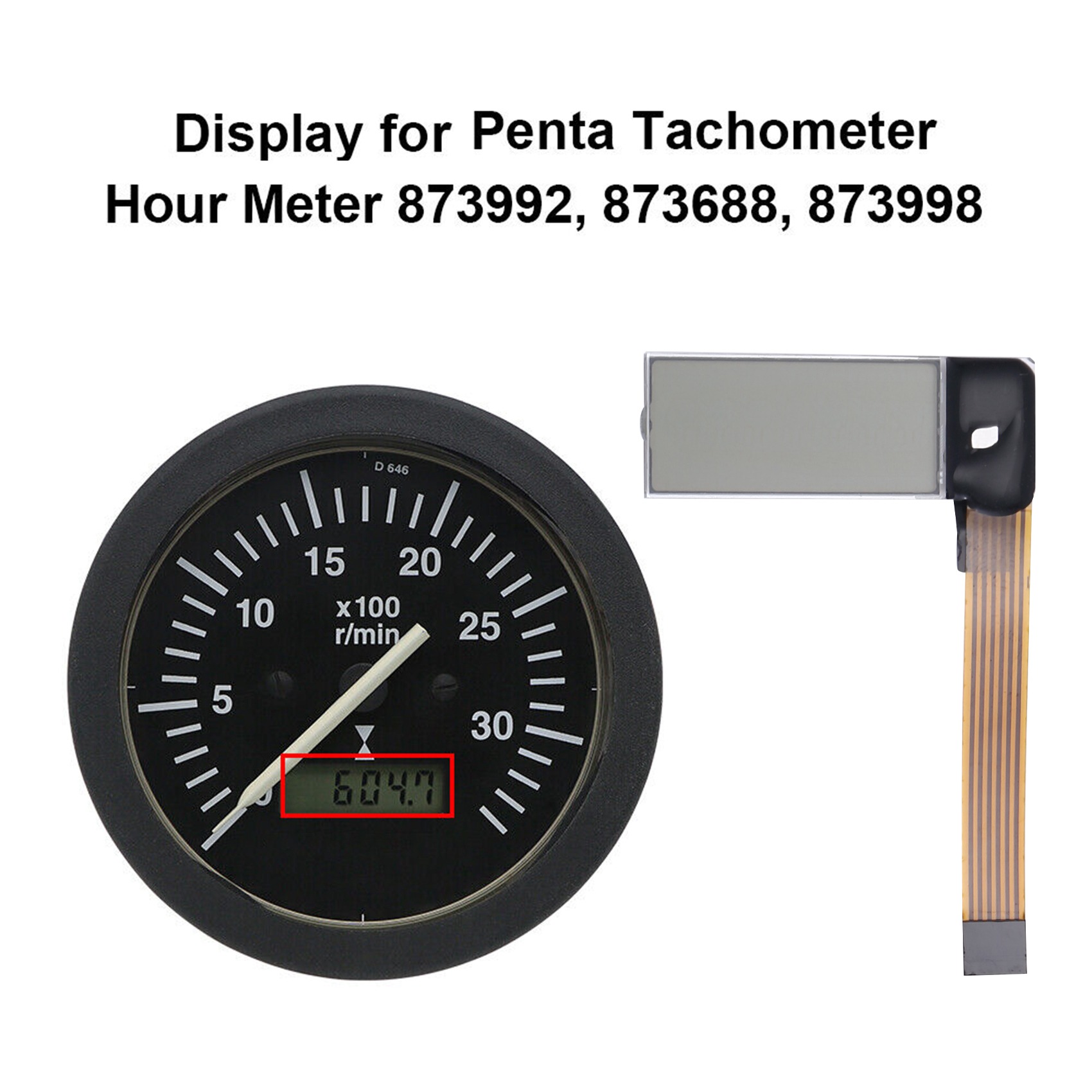 LKPCIGCXM Tachometer Hour Meter Display Screen for Volvo Penta 873992, 873686, 873688, 873998. 