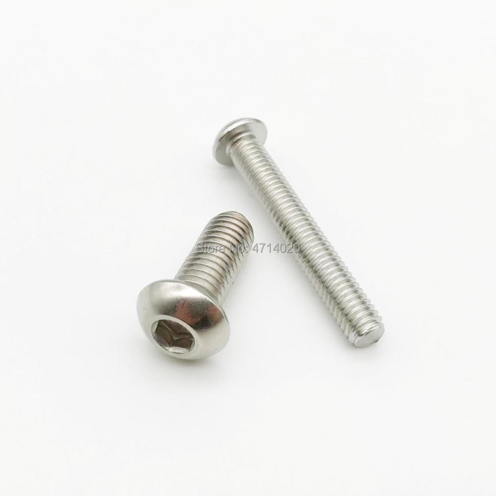 10/50pcs M1.6 M2 M2.5 M3 M4 M5 M6 M8 304 A2-70 Stainless Steel ISO7380 Hexagon Hex Socket Head on Allen Bolt Screw L=2-100mm-100mm. 
