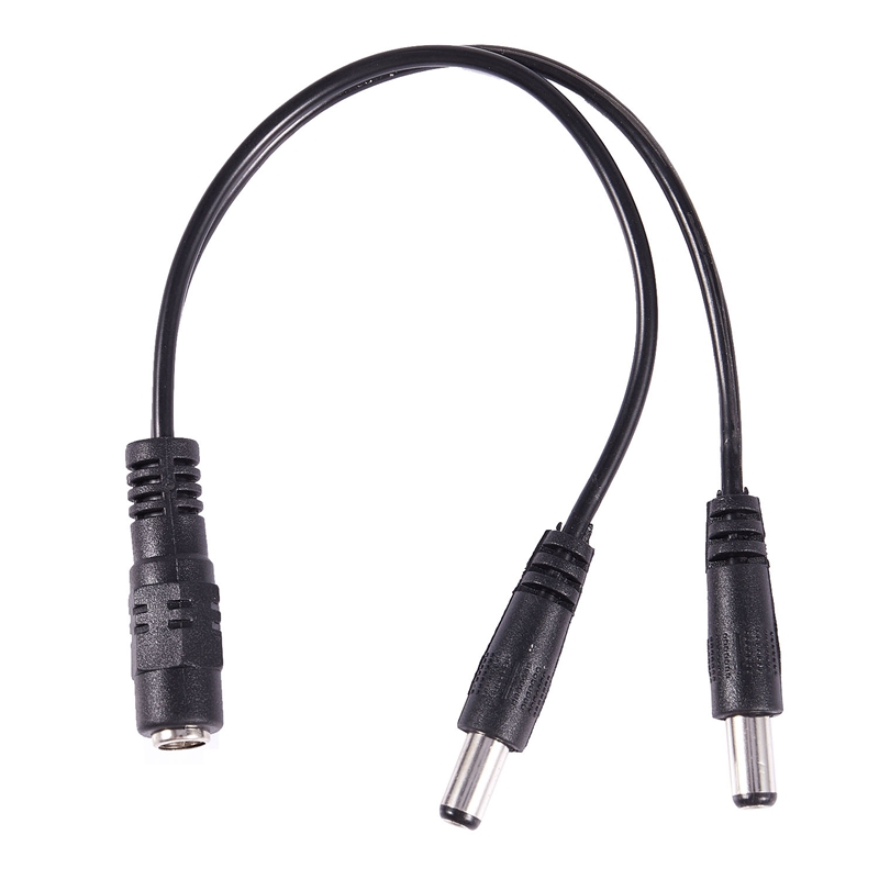 5.5x2.1mm 1 to 2 M/F DC Power Splitter Cable for Security CCTV Camera. 