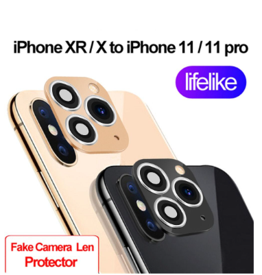fake camera lens sticker cover screen protector for iphone xr x change to iphone 11 pro max - 509