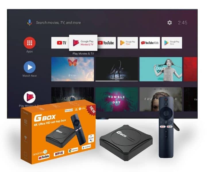 GBox Voice Control Android Tv Box Smart TV box with Voice Remote Control