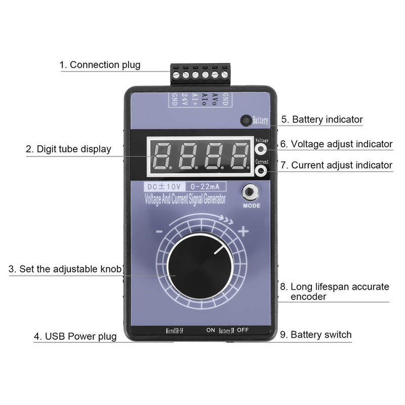 Precision 4-20MA Current Voltage Signal Generator, Analog Simulator for PLC and Panel Debugging, Frequency Converter. 