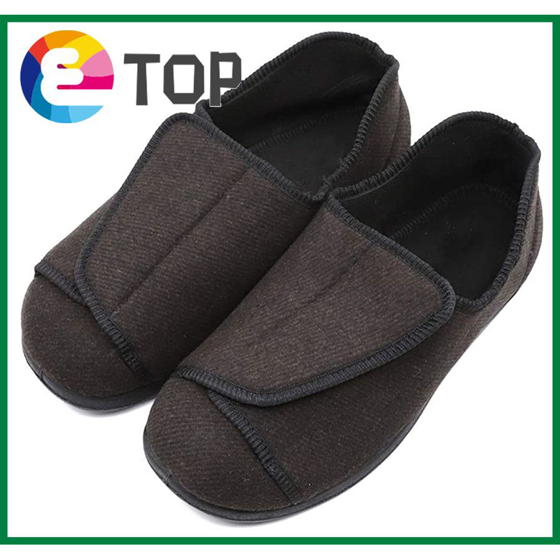 Mens Diabetic Slippers Extra Wide Adjustable Swollen Feet Edema Comfort