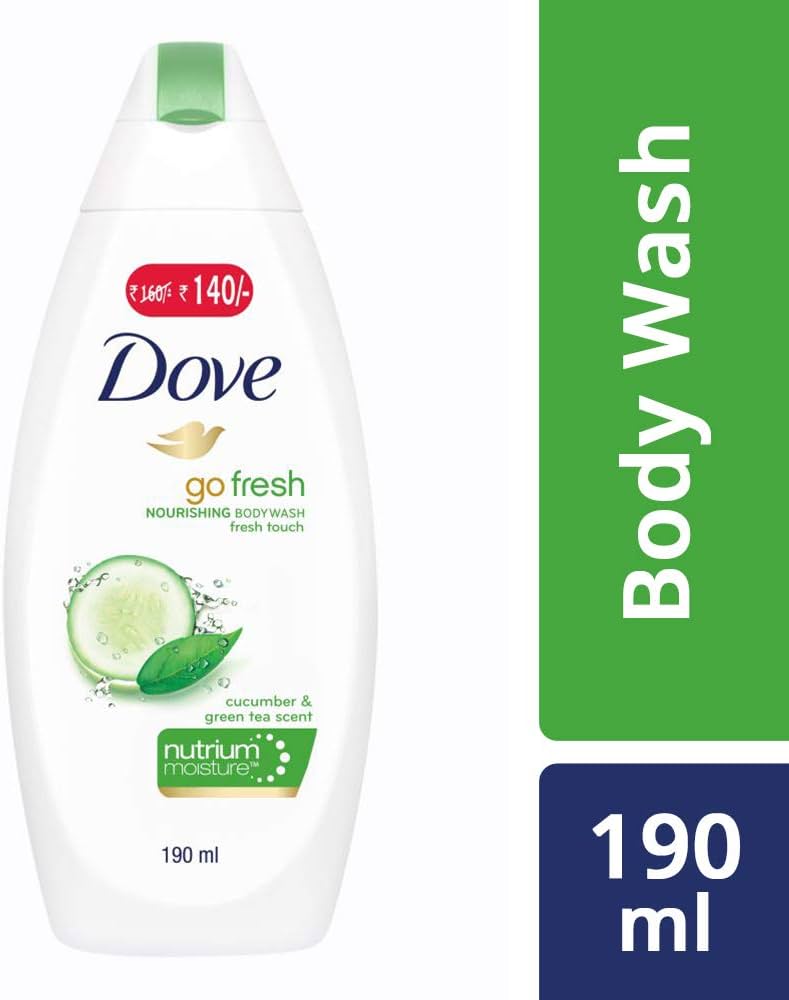 Indian product Skin care Dove go fresh Cucumber & Green tea scent shower gel used for male female - 190 ml