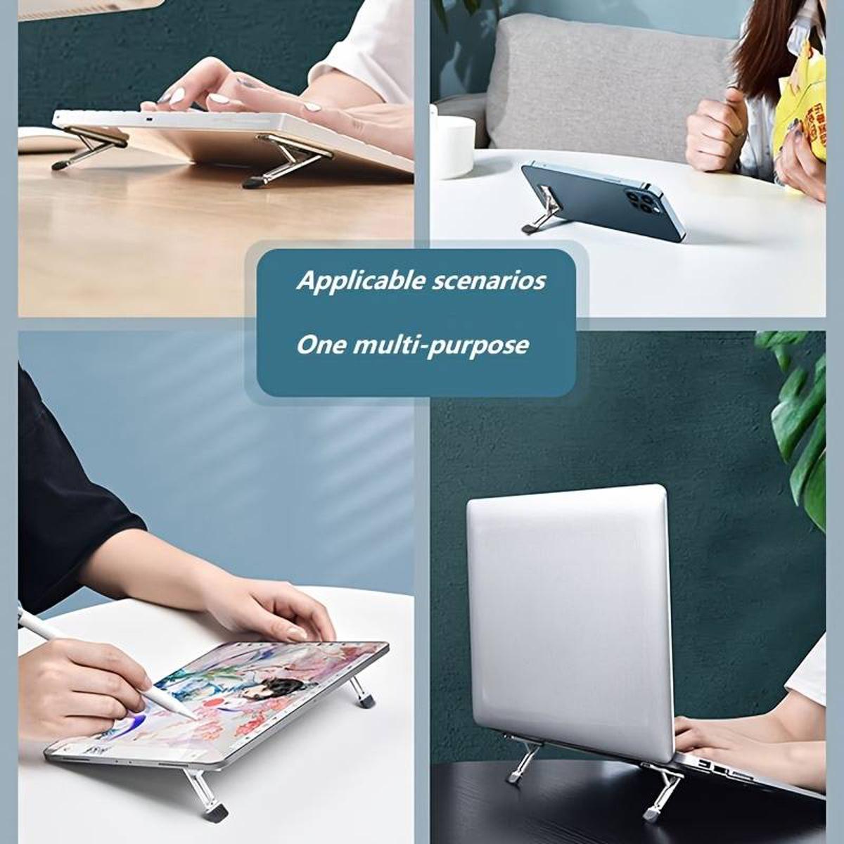 2Pcs/Set Mini Self-adhesive Foldable Laptop Stand Universal Portable Invisible Heat Dissipation Laptop Holder Computer Accessories