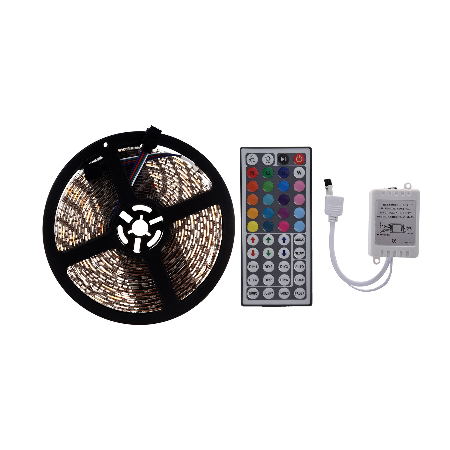 2020 Hot Deals 2 Pcs Accessories: 1 Pcs RGB 5M 5050 LED Strip Light Flexible 300 Leds SMD LED Tape & 1 Pcs 44 Key IR Remote Controller. 