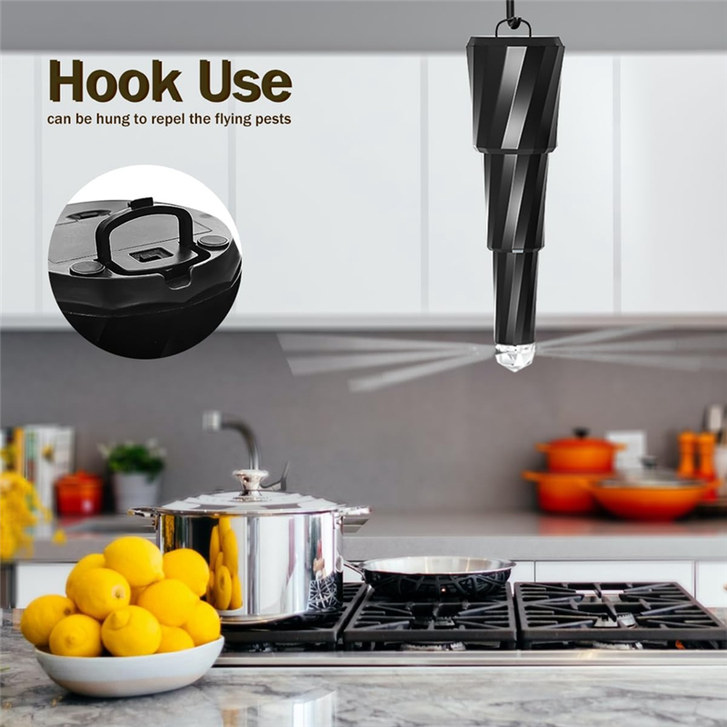 4PCS Fly Fans for Tables Tabletop Fly Spining Fan Outdoor with Hook Bug Repellent Retractable Fly Fans