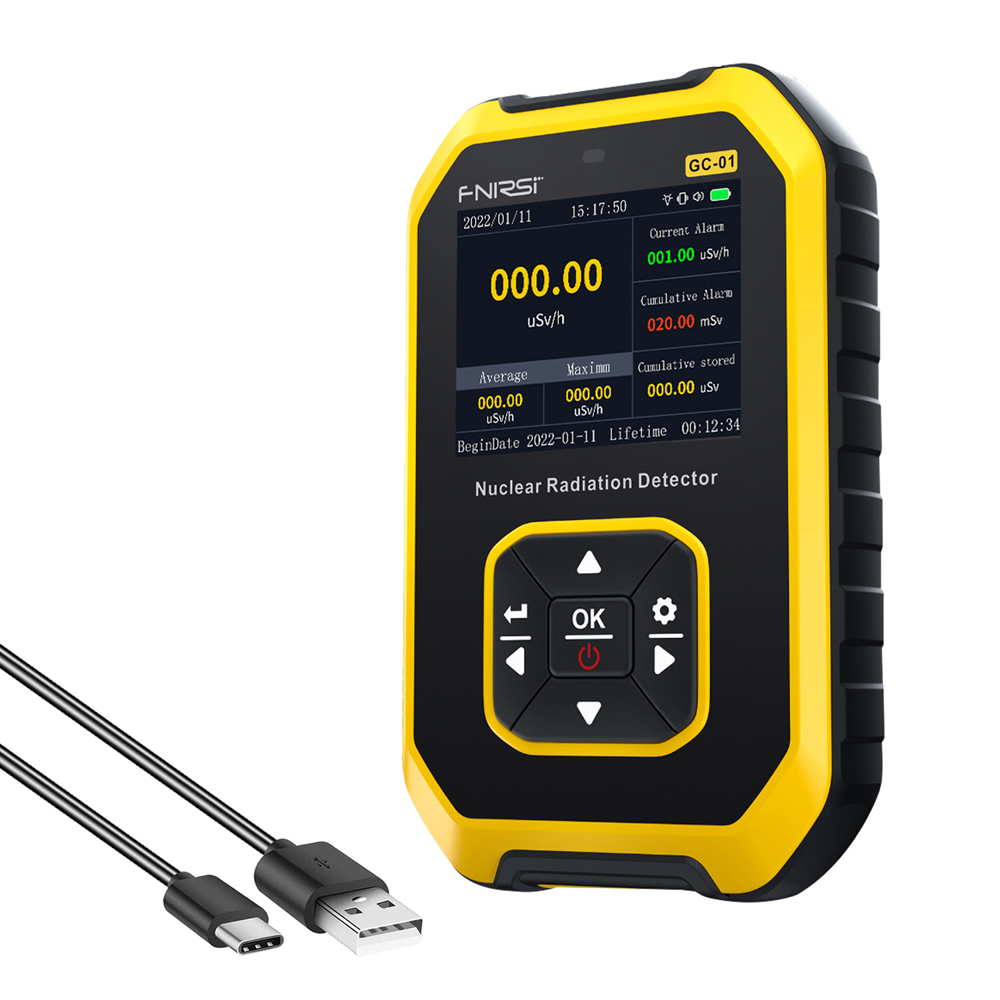 FNIRSI GC-01 Nuclear Radiation Detector Geiger Counter X-ray γ-ray β-ray Detector Marble Radioactivity Tester Personal Dosimeter. 