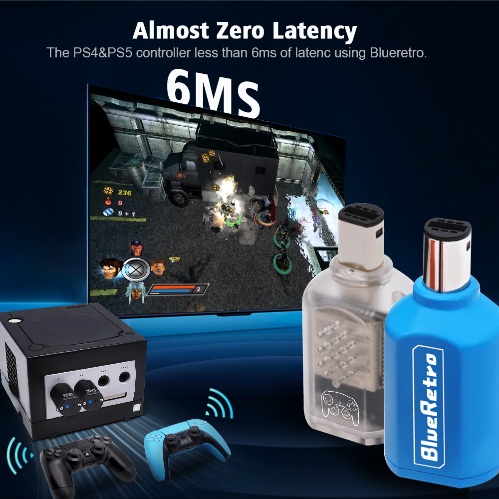 RetroScaler BlueRetro Wireless Controllers Adaptor For NGC GameCube Console to PS3 PS4 PS5 Switch Pro Gamesir T4 Pro Contorller. 