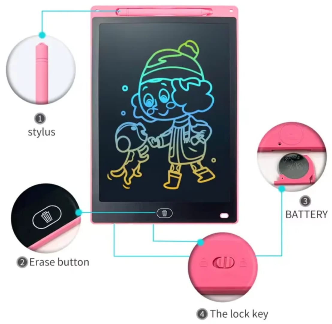 12 Inch LCD Writing Tablet Digital Drawing Tablet Multicolour. 