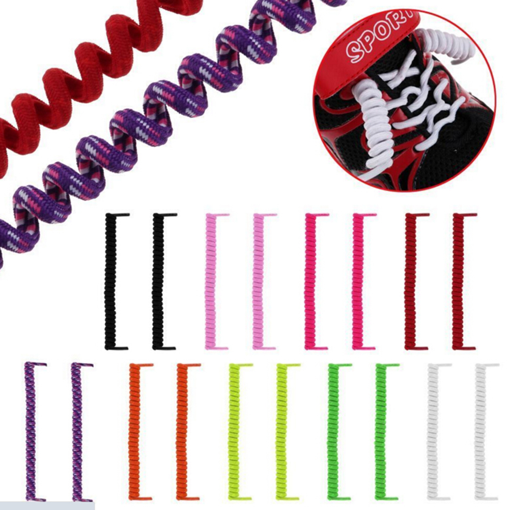 Elastic No Tie Curly Shoe Laces Coiler Elastic Twisty Unisex Fits Kid And Adult BAWEI