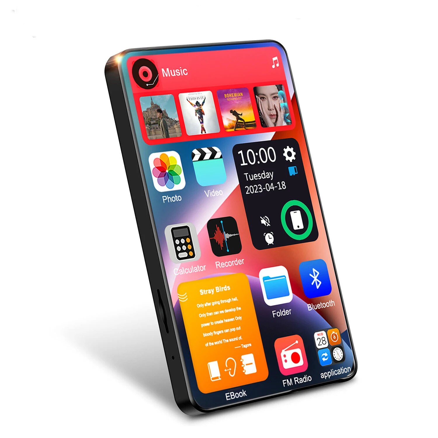 2024 NEW Bluetooth MP3 MP4 Player 4.0 Touch Full Screen Built-in16GB Music Player FM/ recorder/ Video Media player for students. 