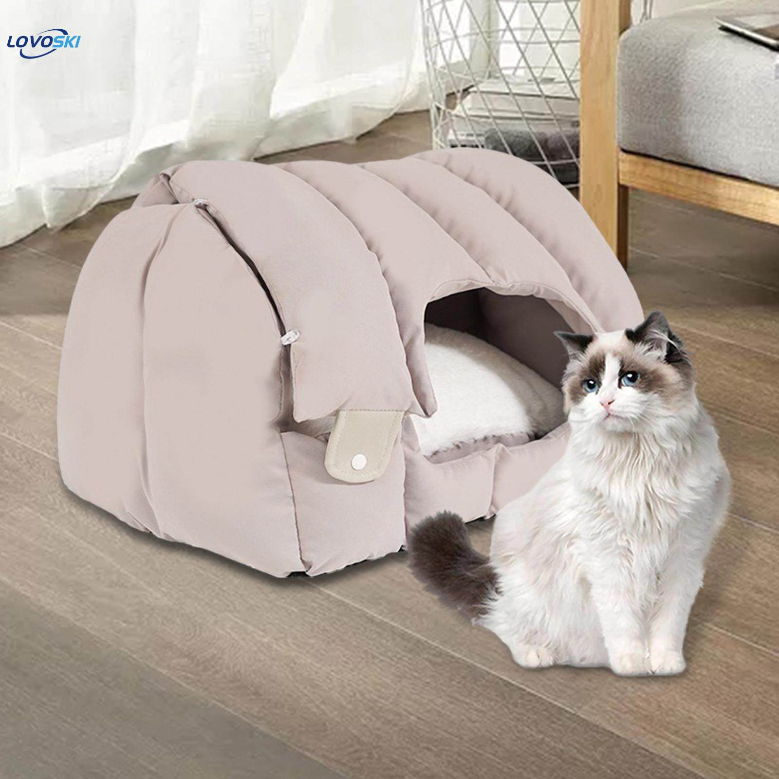 Cat Bed Comfortable Cat Sleeping Pad Hut Cushion Detachable Winter Warm Nest Pet Bed for Cats and. 