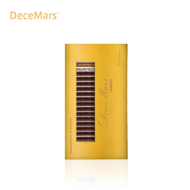DeceMars Dark Brown Eyelash Extension JBCD Curl 8-15 Mix length Individual Auburn Eyelash Extension Brown Lash for Salon Use. 